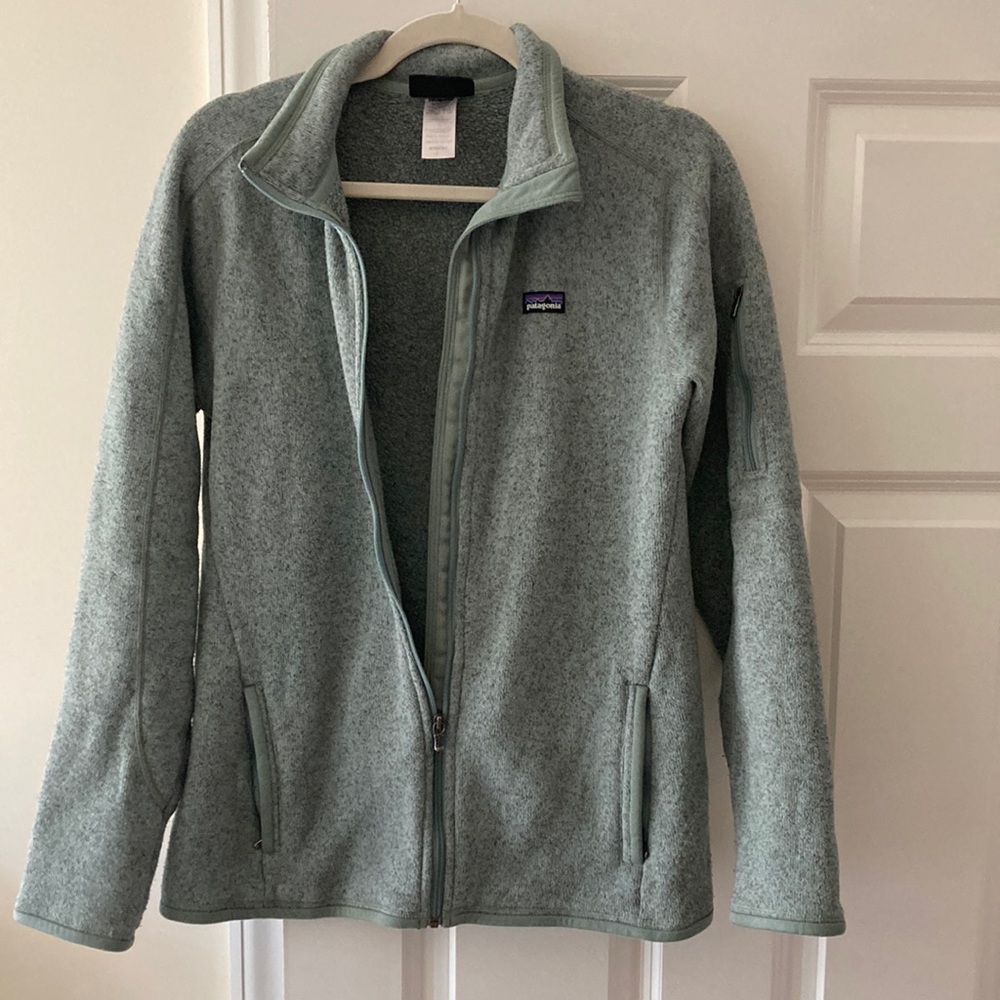 Patagonia better sweater full zip women large light green